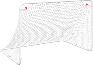 vidaXL Bramka do piłki nożnej, biała, 122x81x81 cm, stalowa 2