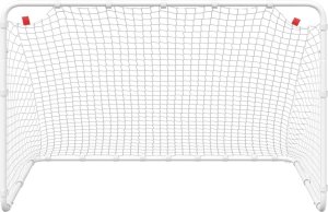 vidaXL Bramka do piłki nożnej, biała, 122x81x81 cm, stalowa 4