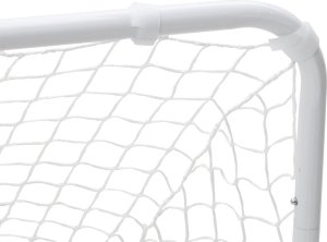 vidaXL Bramka do piłki nożnej, biała, 122x81x81 cm, stalowa 7
