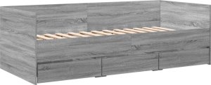 vidaXL Leżanka z szufladami, szary dąb sonoma, 75x190 cm 2
