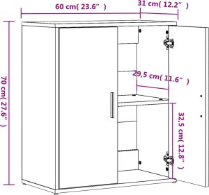 vidaXL Szafka, dąb sonoma, 60x31x70 cm, materiał drewnopochodny 10