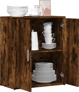 vidaXL Szafka, przydymiony dąb, 60x31x70 cm, materiał drewnopochodny 4