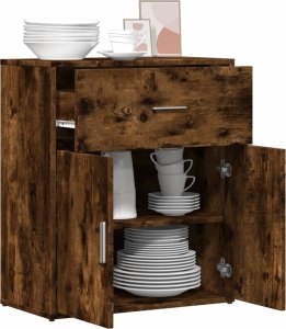 vidaXL Szafka, przydymiony dąb, 60x31x70 cm, materiał drewnopochodny 4