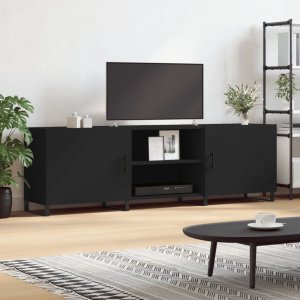 vidaXL Szafka pod TV, czarna, 150x30x50 cm, materiał drewnopochodny 1