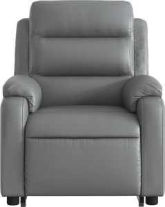 vidaXL Podnoszony fotel masujący, rozkładany, szary, ekoskóra 9