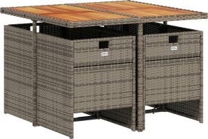 vidaXL 5-cz. zestaw mebli ogrodowych z poduszkami, szary, rattan PE 3