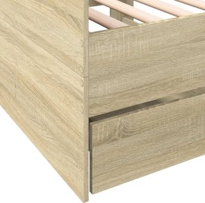 vidaXL Leżanka z szufladami, dąb sonoma, 75x190 cm 7