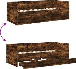 vidaXL Leżanka z szufladami, dąb sonoma, 75x190 cm 8