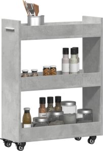 vidaXL Szafka na kółkach, szarość betonu, 60x22x79 cm 4