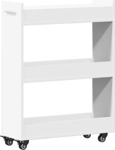 vidaXL Szafka na kółkach, biała, 60x22x79 cm, materiał drewnopochodny 2
