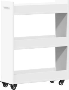 vidaXL Szafka na kółkach, biała, 60x22x79 cm, materiał drewnopochodny 7