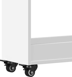 vidaXL Szafka na kółkach, biała, 60x22x79 cm, materiał drewnopochodny 8