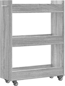 vidaXL Szafka na kółkach, szary dąb sonoma, 60x22x79 cm 7