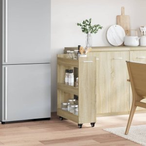 vidaXL Szafka na kółkach, dąb sonoma, 60x22x79 cm 3