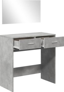vidaXL Toaletka z lustrem, szarość betonu, 80x39x80 cm 4