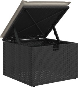 vidaXL 11-cz. zestaw wypoczynkowy do ogrodu, poduszki czarny rattan PE 12