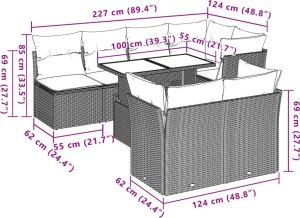 vidaXL 8-cz. zestaw wypoczynkowy do ogrodu, z poduszkami, czarny 9