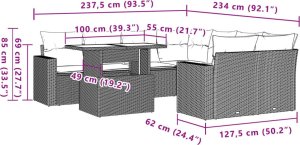 vidaXL 9-cz. zestaw wypoczynkowy do ogrodu, z poduszkami, czarny 10