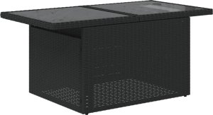 vidaXL 11-cz. zestaw wypoczynkowy do ogrodu, poduszki czarny rattan PE 6