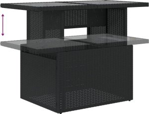 vidaXL 7-cz. zestaw wypoczynkowy do ogrodu, z poduszkami, czarny 7