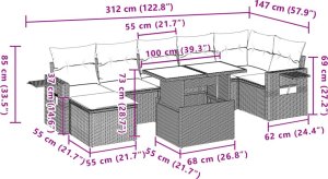 vidaXL 8-cz. zestaw wypoczynkowy do ogrodu, z poduszkami, czarny 12