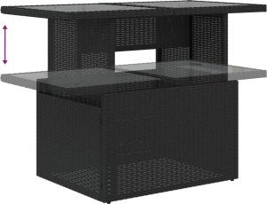 vidaXL 9-cz. zestaw wypoczynkowy do ogrodu, z poduszkami, czarny 8