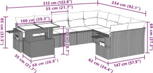 vidaXL 10-cz. zestaw wypoczynkowy do ogrodu, z poduszkami, czarny 11