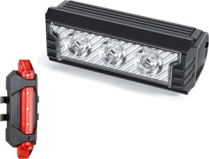 Verk Lampka na rower rowerowa led światło przód tył usb aku kierownicę zestaw Lampka na rower rowerowa led światło przód tył usb aku kierownicę zestaw 10