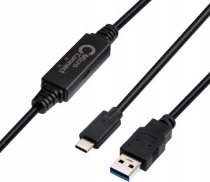 Kabel USB MicroConnect USB-C - USB-A 5 m Czarny (USB3.1CA5AMP) 1