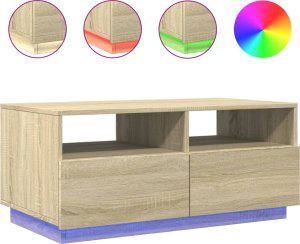 vidaXL Stolik kawowy z oświetleniem LED, dąb sonoma, 90x49x40 cm 2