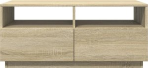 vidaXL Stolik kawowy z oświetleniem LED, dąb sonoma, 90x49x40 cm 5