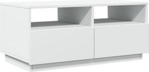 vidaXL Stolik kawowy z podświetleniem LED, biały, 90x49x40 cm 3