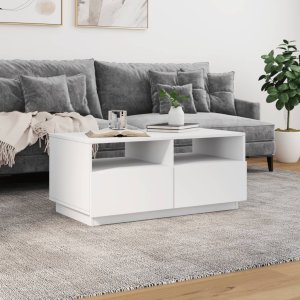 vidaXL Stolik kawowy z podświetleniem LED, biały, 90x49x40 cm 4
