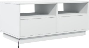 vidaXL Stolik kawowy z podświetleniem LED, biały, 90x49x40 cm 9