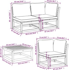 vidaXL 6-cz. zestaw wypoczynkowy do ogrodu, z poduszkami, akacjowy 9