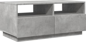 vidaXL Stolik kawowy z oświetleniem LED, szarość betonu, 90x49x40 cm 3