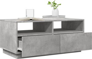 vidaXL Stolik kawowy z oświetleniem LED, szarość betonu, 90x49x40 cm 4