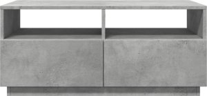 vidaXL Stolik kawowy z oświetleniem LED, szarość betonu, 90x49x40 cm 5