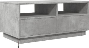 vidaXL Stolik kawowy z oświetleniem LED, szarość betonu, 90x49x40 cm 7