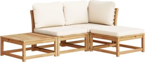 vidaXL 4-cz. zestaw wypoczynkowy do ogrodu, poduszki, drewno akacjowe 2