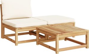 vidaXL 4-cz. zestaw wypoczynkowy do ogrodu, poduszki, drewno akacjowe 3