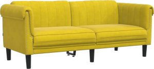 vidaXL Sofa dwuosobowa, żółta, aksamit 2