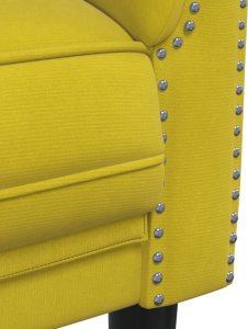 vidaXL Sofa dwuosobowa, żółta, aksamit 7