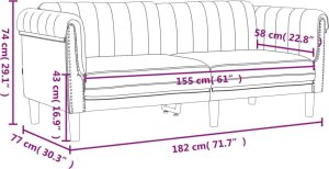 vidaXL Sofa dwuosobowa, żółta, aksamit 9