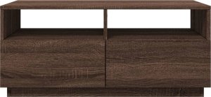 vidaXL Stolik kawowy z oświetleniem LED, brązowy dąb, 90x49x40 cm 6