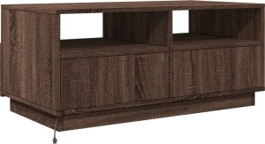 vidaXL Stolik kawowy z oświetleniem LED, brązowy dąb, 90x49x40 cm 8
