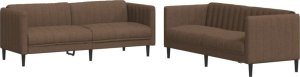 vidaXL 2-cz. komplet wypoczynkowy, brązowy, obity tkaniną 2