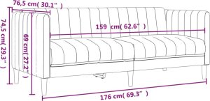 vidaXL 2-cz. komplet wypoczynkowy, brązowy, obity tkaniną 9