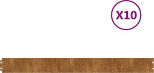 vidaXL Obrzeża trawnikowe, 10 szt., 10x103 cm, giętkie, stal Corten 2