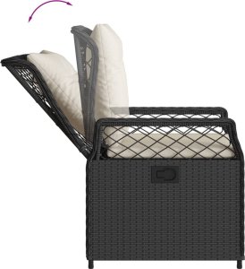 vidaXL 9-cz. zestaw mebli ogrodowych z poduszkami, czarny, rattan PE 5